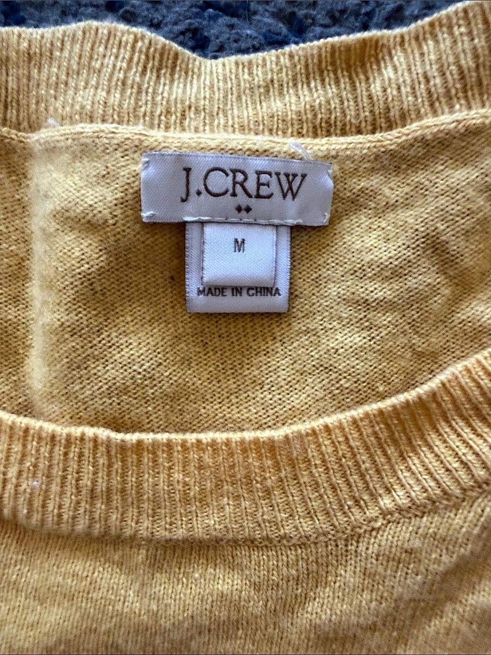 J.Crew Cotton-Wool Blend Teddie Sweater Crewneck Sweater in Yellow Size Medium - Picture 4 of 5